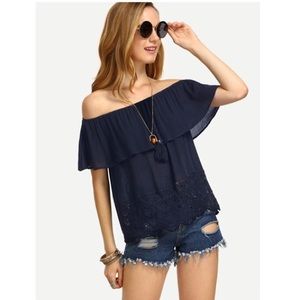 Crochet Off- the- Shoulder Blouse